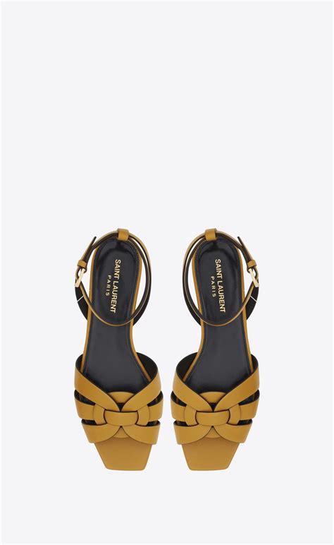 ysl flat sandals with bow|saint laurent tribute sandals flat.